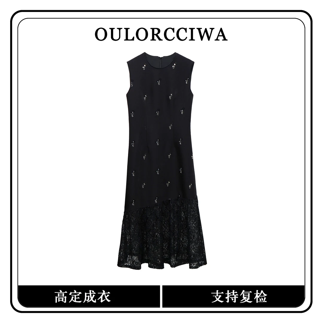 【心蕊】春款女装连衣裙气质时尚收腰显瘦连衣裙OLQW-1044-黑色