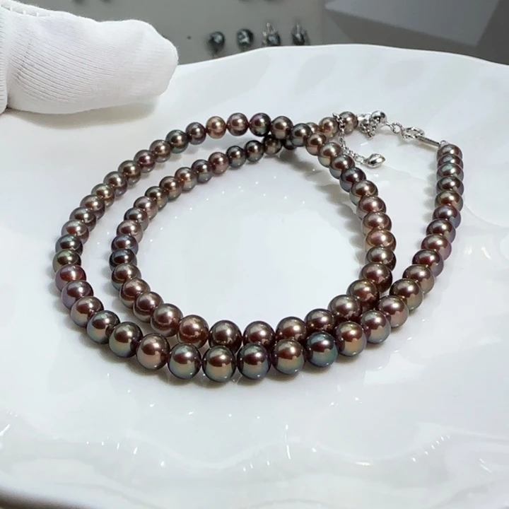 淡水珍珠银S925镶嵌颈饰