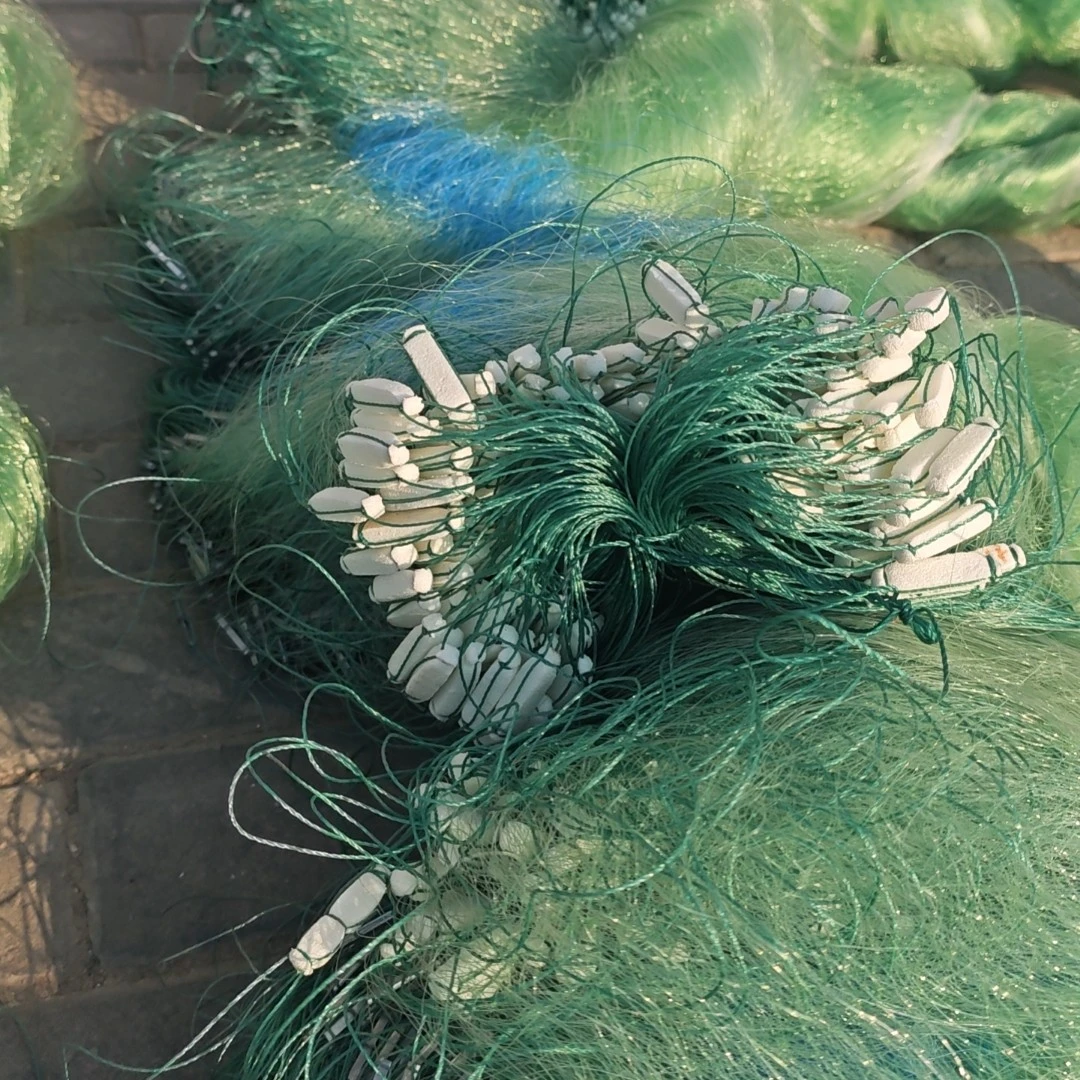 泗阳渔网捕鱼船牌丝三层沉一百米结实挂子丝网三层沉三层粘鱼网