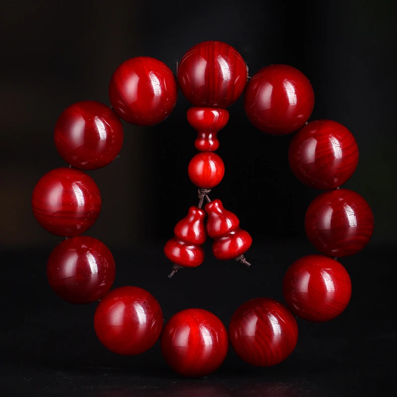 天然琥珀木手串松明子红松明北沉香全透守护手串正品文玩男女款