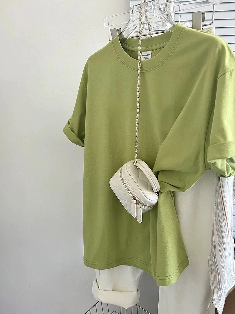 百搭日常风显瘦圆领休闲速干短袖T恤常规夏季时尚设计感染色