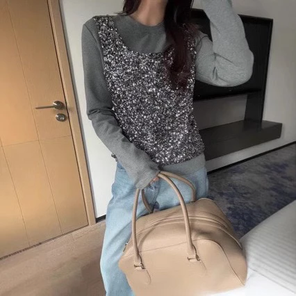 【欧洲站】重工奢感假两件T恤