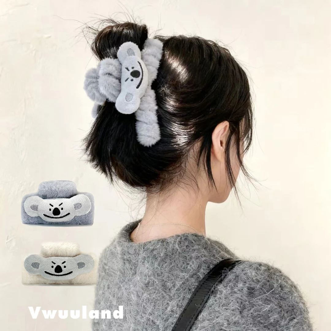 【泥泥殿下】原创威唔毛绒抓夹发圈卡通少女发夹秋冬ins可爱百搭