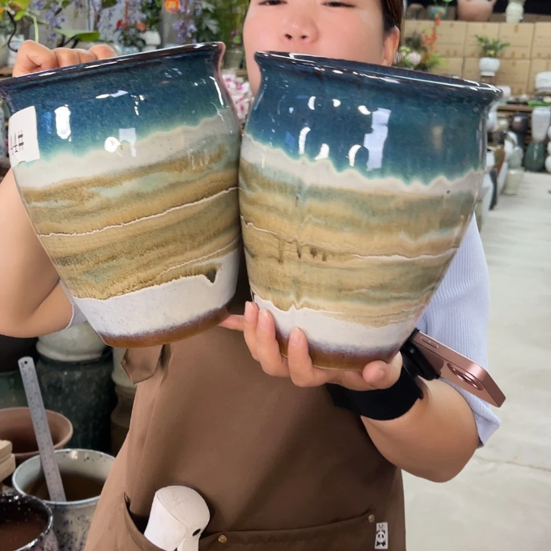 紫砂花盆高度22口径18厘米