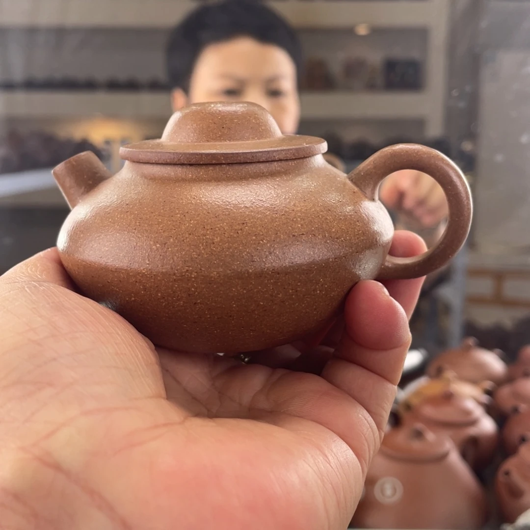 墨***雨茶壶紫砂黄降坡合欢120cc半手工