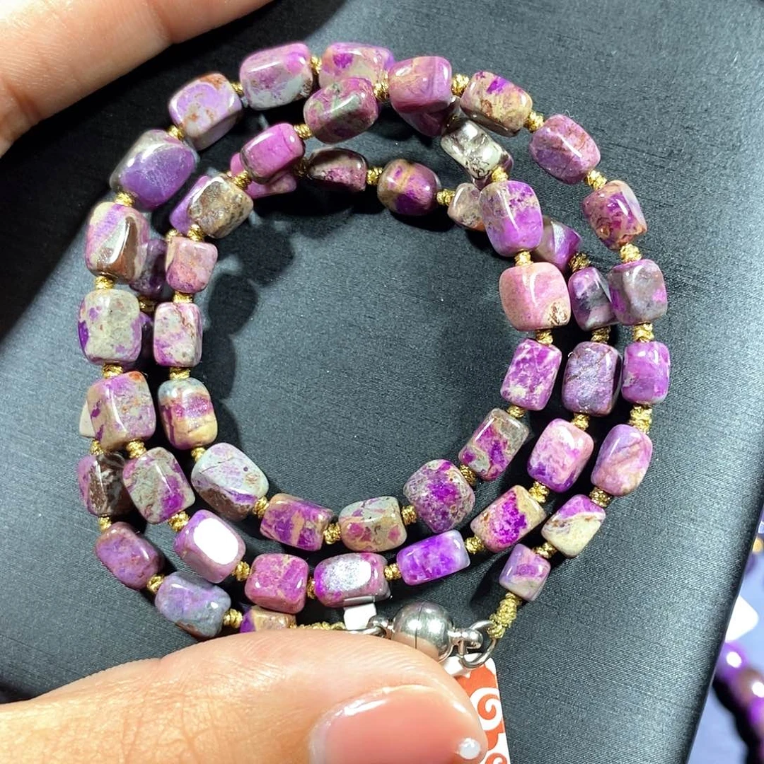 苏纪石（舒俱来）未镶嵌南非舒俱来泥地方糖项链