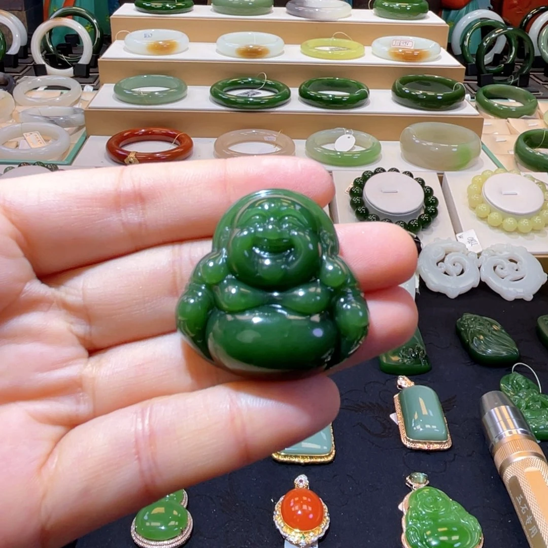 和田玉未镶嵌颈饰收藏级碧玉佛公