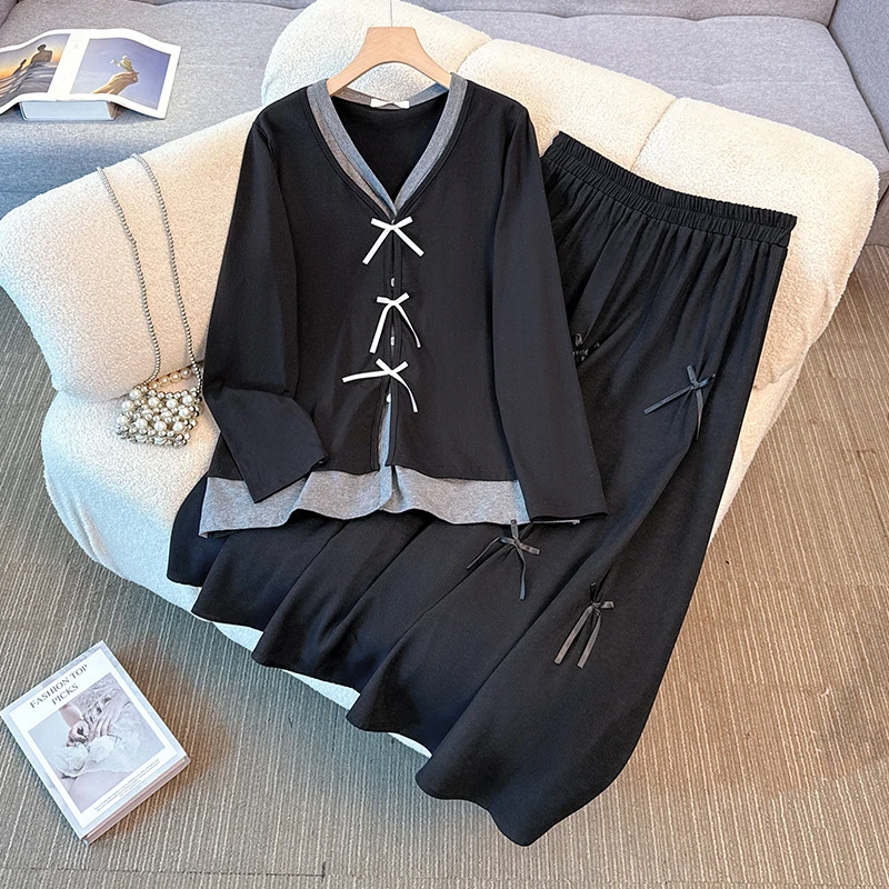 春秋显瘦气质时尚复古洋气休闲大码女装胖mm2025年秋季新款文艺复