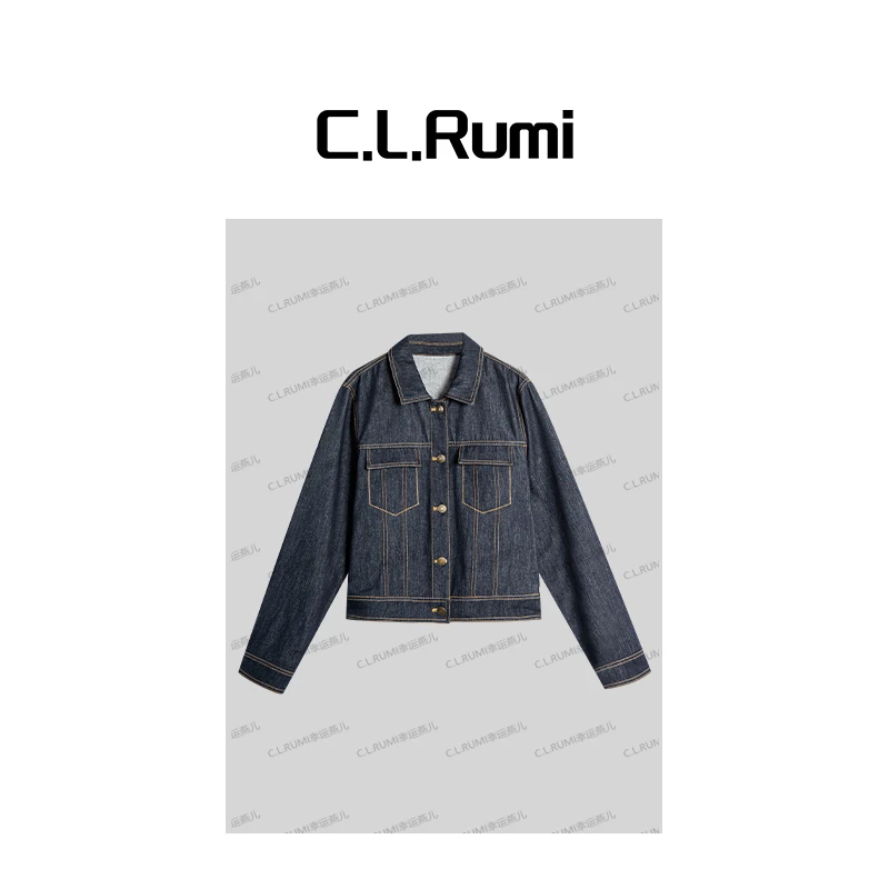 【Rumi精品】“订单款”25早秋明线撞色复古水洗牛仔夹克外套7072wt