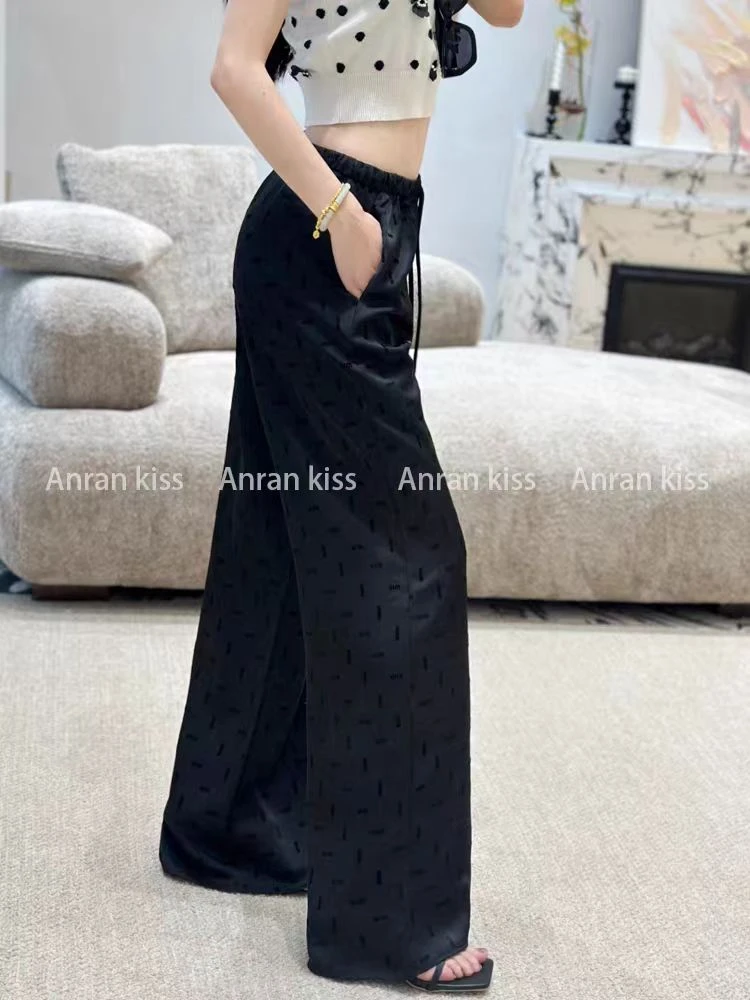 0072意凡女士复古高腰宽松直筒垂感阔腿裤春秋款