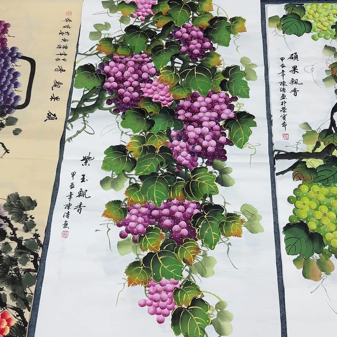 国画尺寸70X138手绘作品