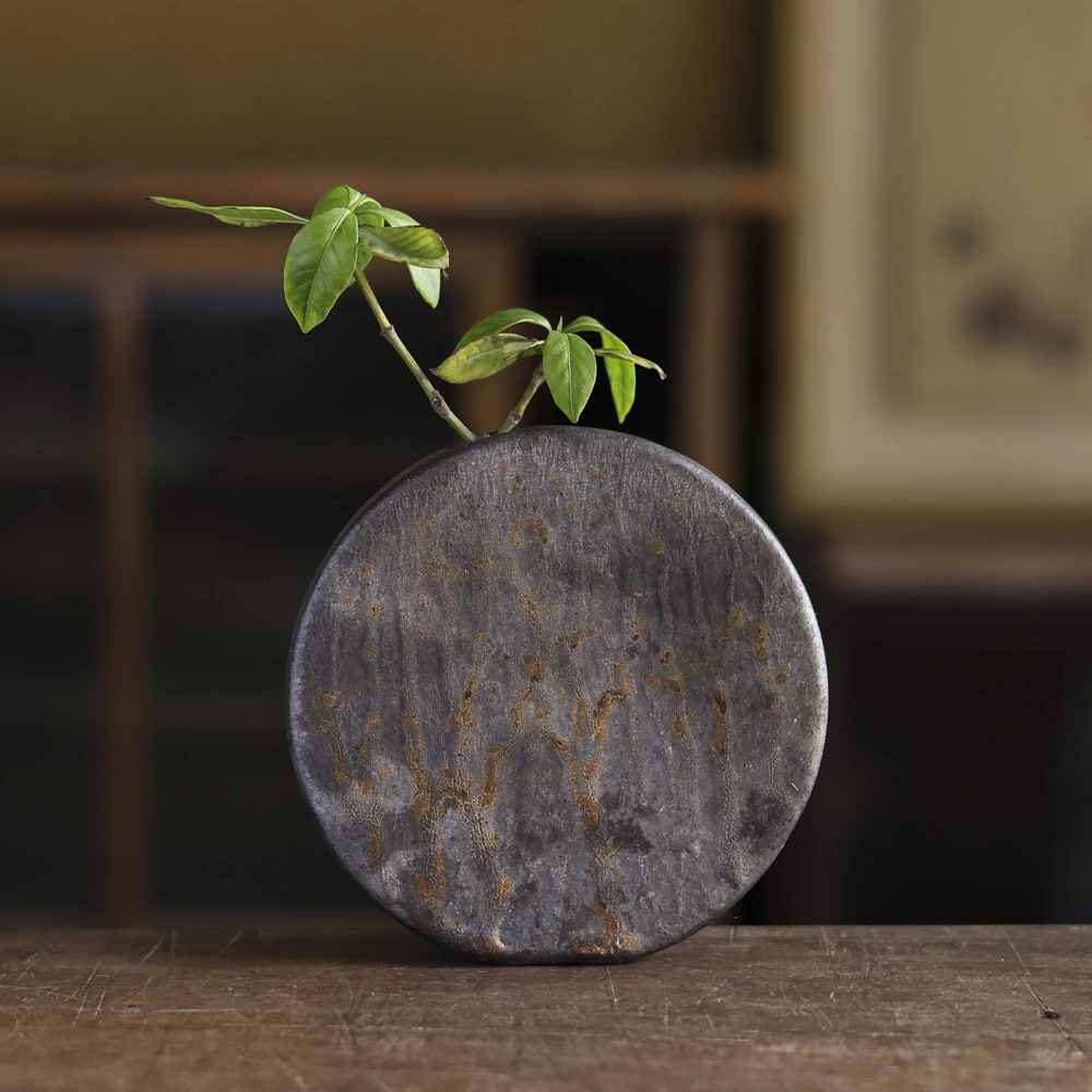 【宽窄】灰念家用室用茶具茶桌摆件-破晓花器鎏金（Q1593）