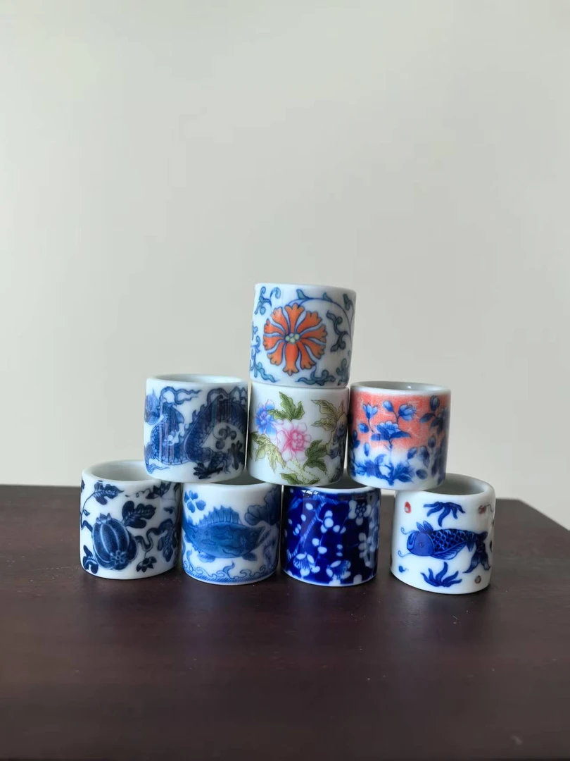 福利品 景德镇仿古青花 斗彩盖置  随机发