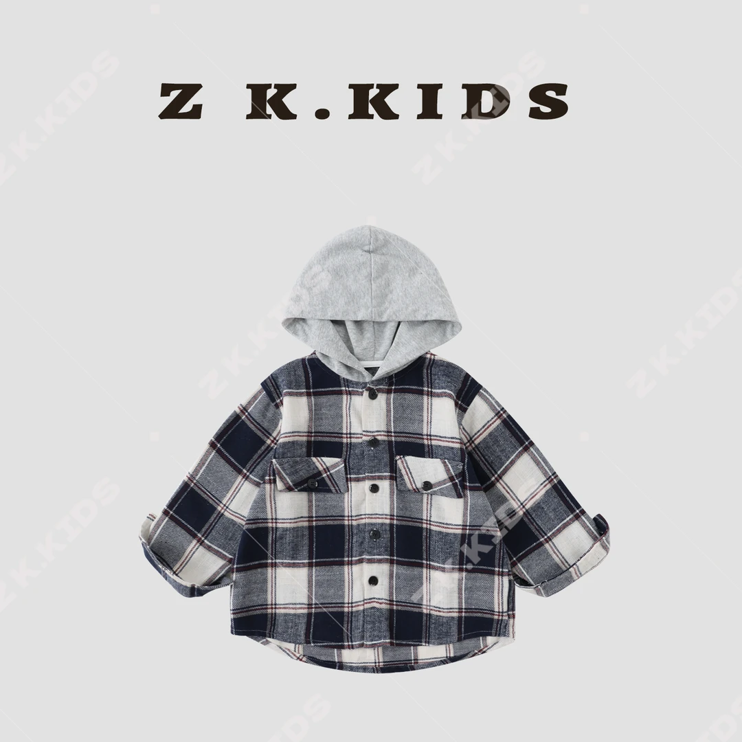 【Z＆K】秋季中大童经典格纹外套ZK-72811