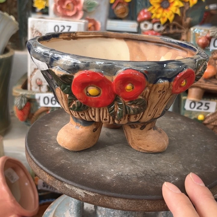 紫砂花盆粗陶材质多肉花盆