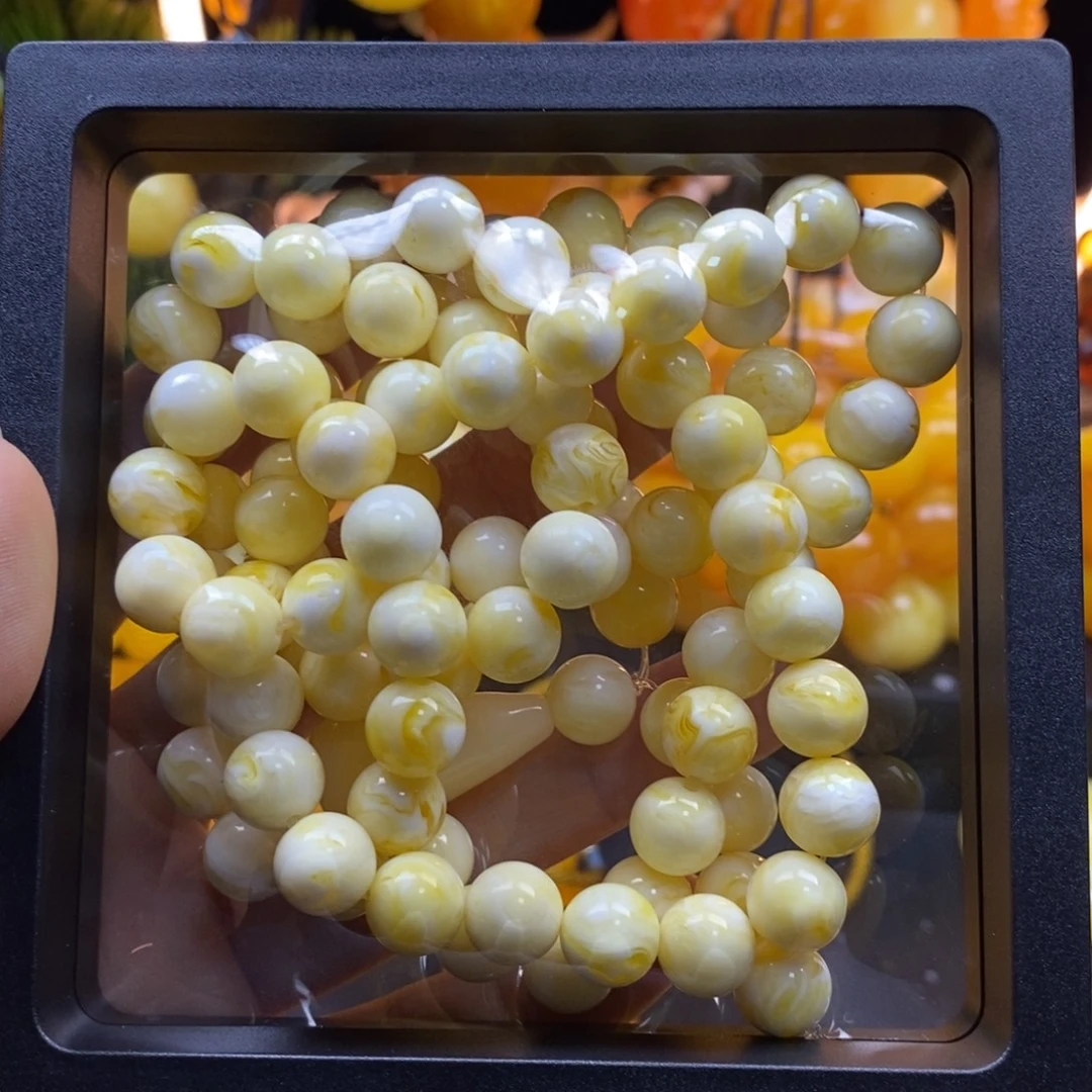 霸***王无非金属全品无暇瓷白妖花念珠
