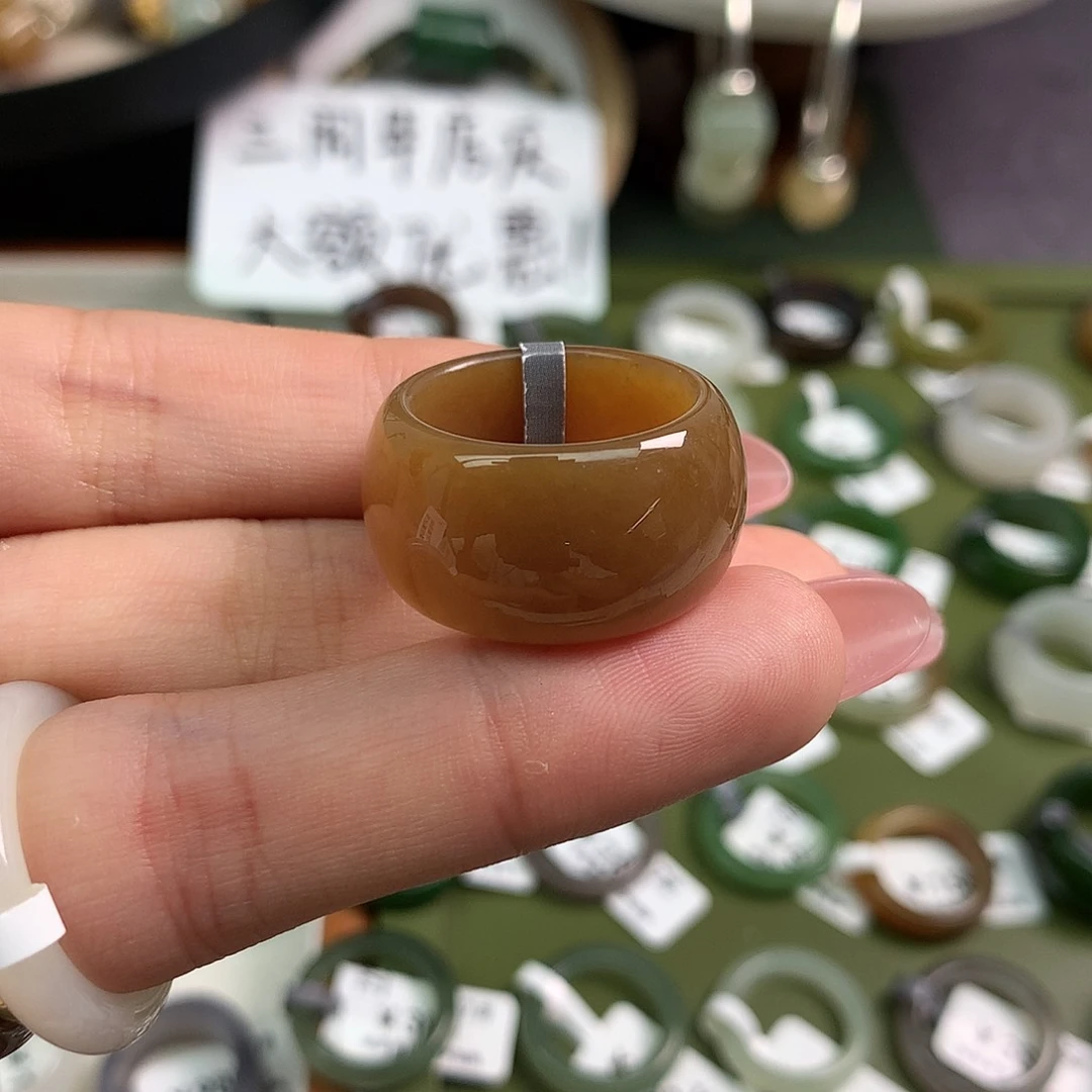未镶嵌戒指和田玉港17金玉满堂
