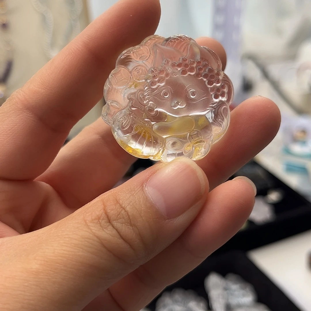 颈饰银S925镶嵌水晶D*黄胶花13