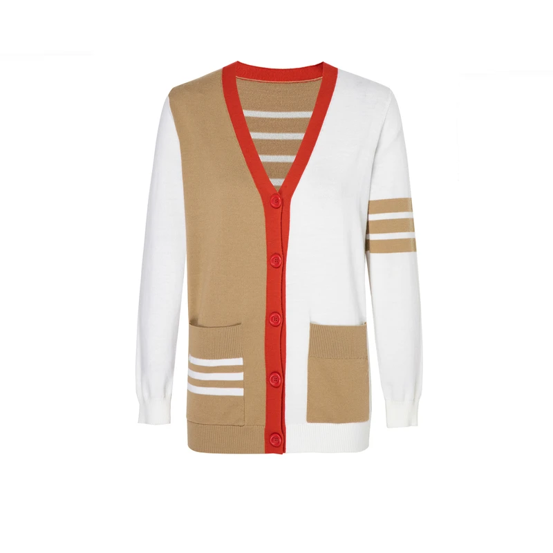 【商场同款】HPLY荷比俪24春季新款女撞色拼接针织衫HYE12650301