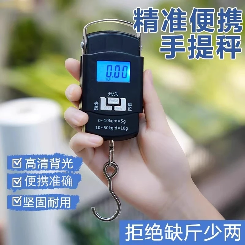 德国品质高精度手提电子秤小型便携式家用迷你称鱼器行李称重器