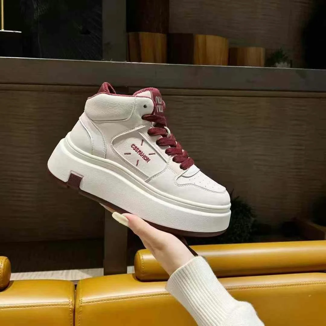 高帮加绒加棉厚底板鞋女 3007