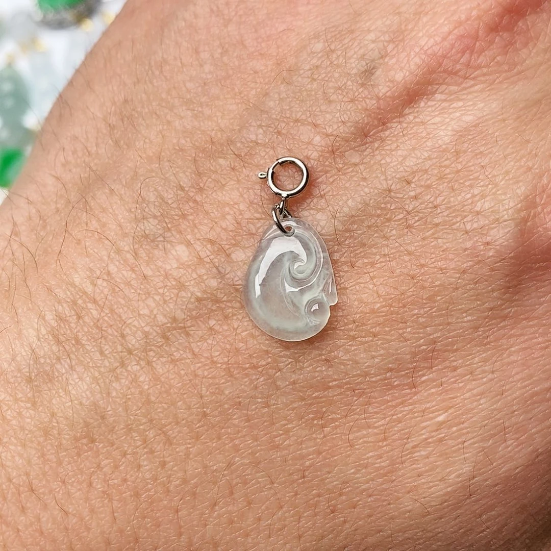 翡翠颈饰银S925镶嵌如意