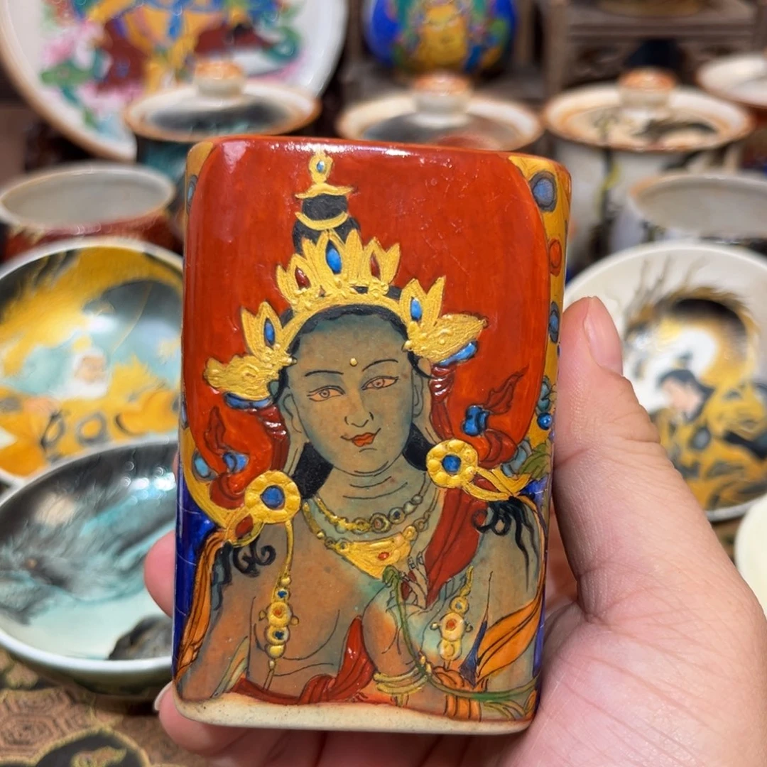 手工制作绿度母杯