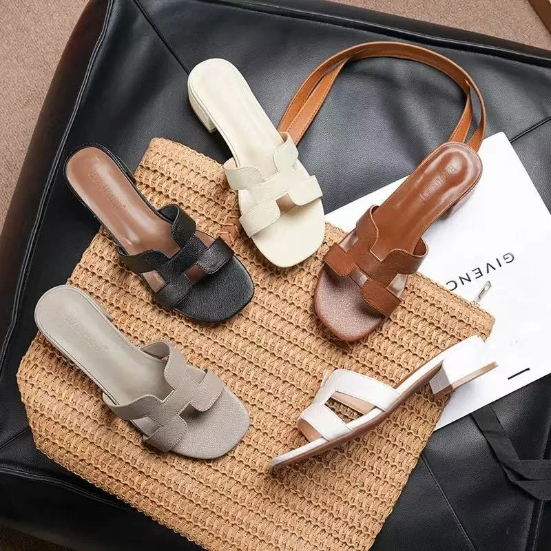 蜗牛甄选夏季新款手掌纹h凉拖 三公分  五个颜色任选'