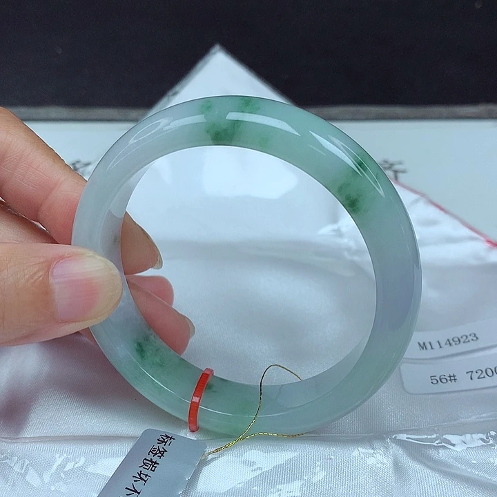 翡翠未镶嵌手镯56圈4923