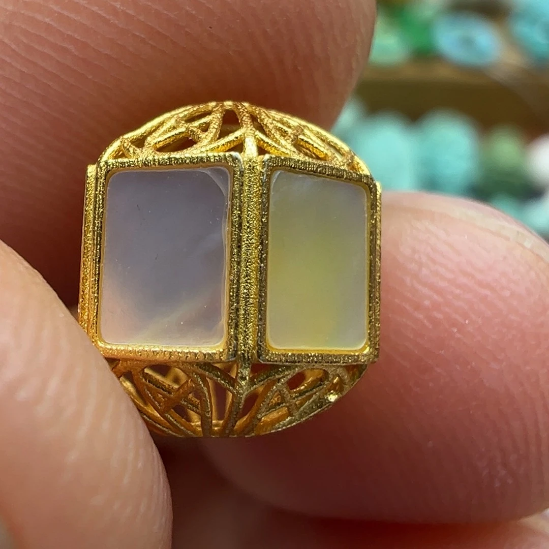 淡水珍珠颈饰银S800镀金镶嵌