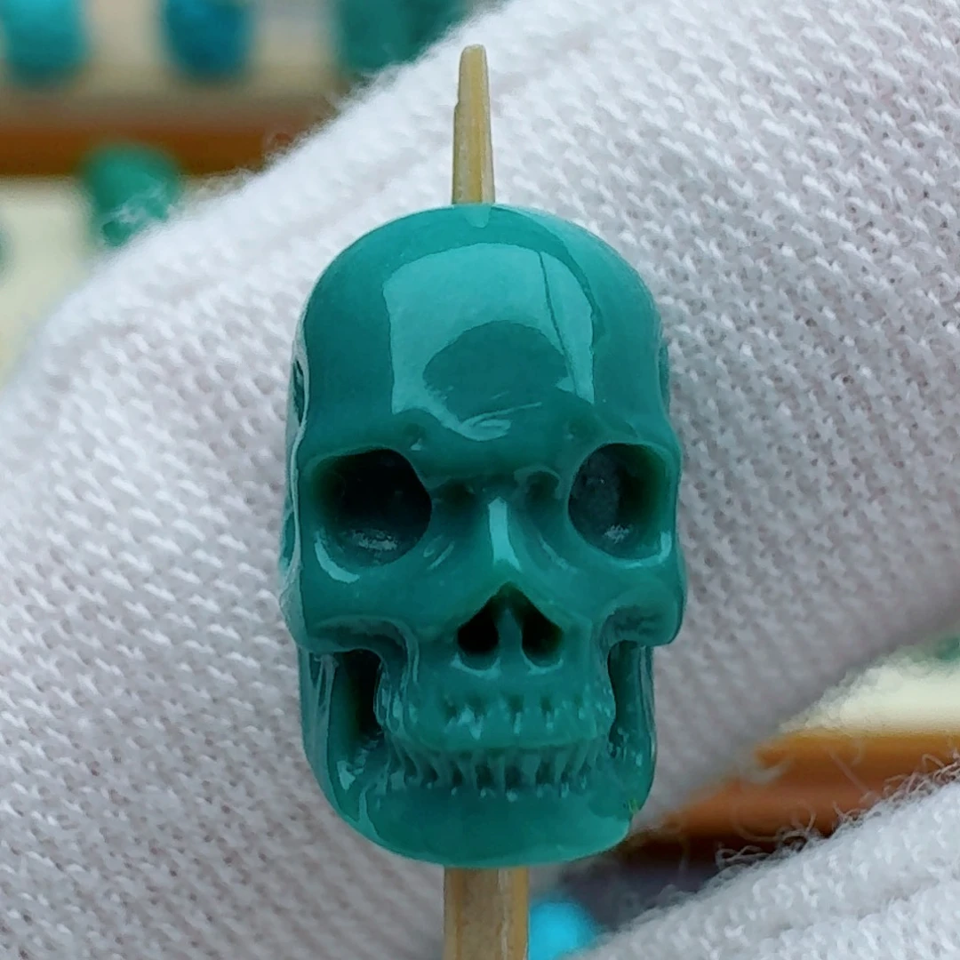 绿松石未镶嵌骷髅8