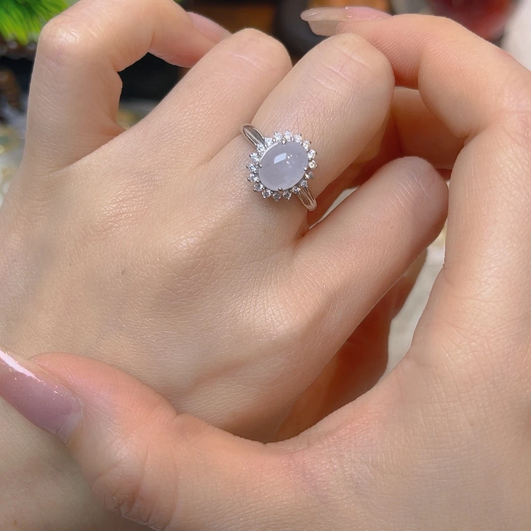 翡翠银S925镶嵌戒指