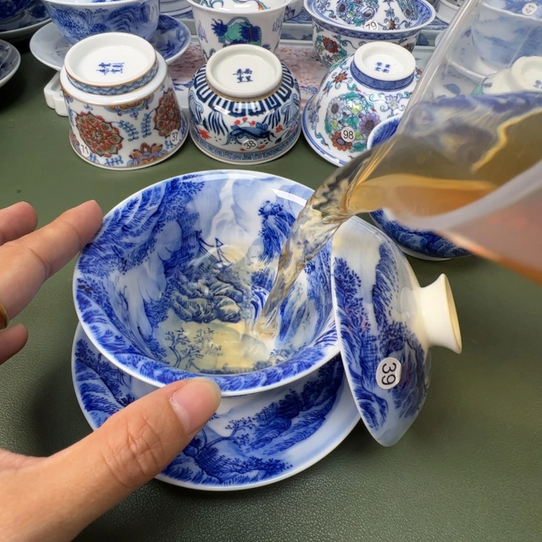 陶瓷景德镇纯手工纯手绘茶具木木39