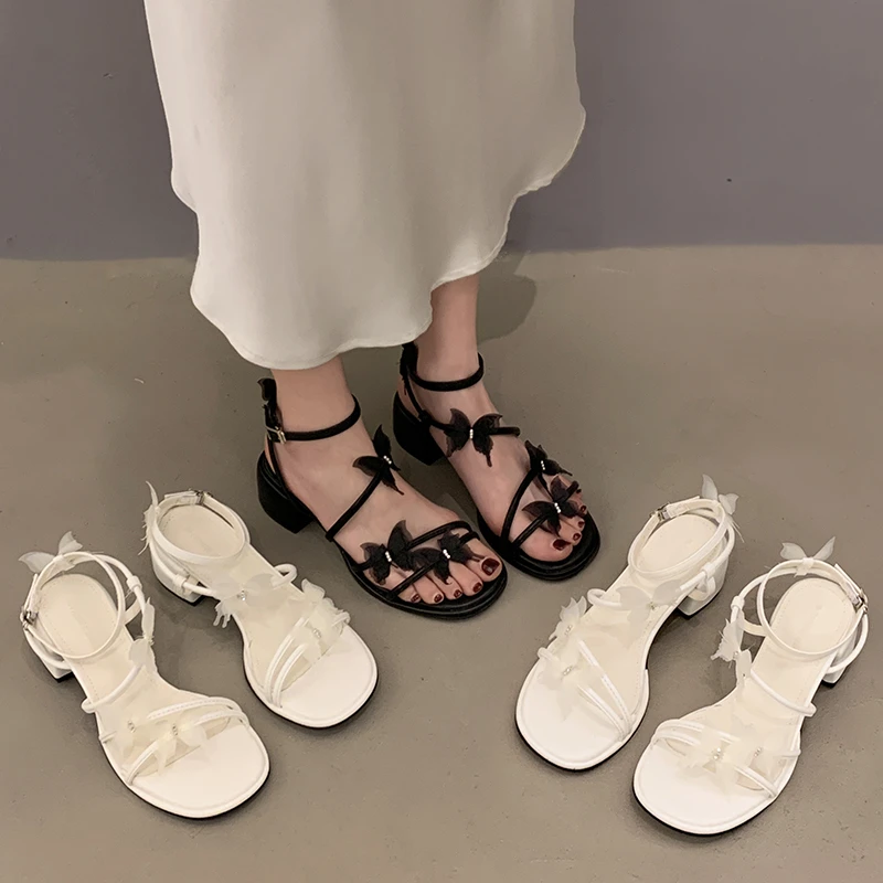 贾不假凉鞋女款2025新款夏季超火绝美时尚配裙子仙女风韩系高跟鞋