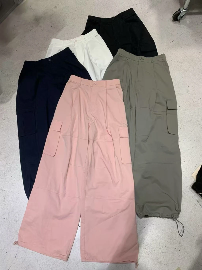 复古速干裤薄款休闲高级感2025夏松紧腰收脚工装口袋休闲裤