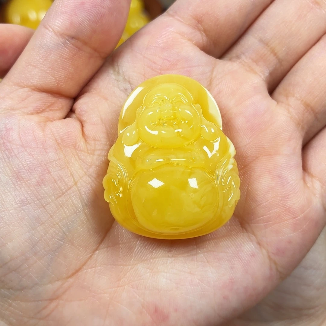 未镶嵌颈饰蜜蜡焦皮料妖花佛公