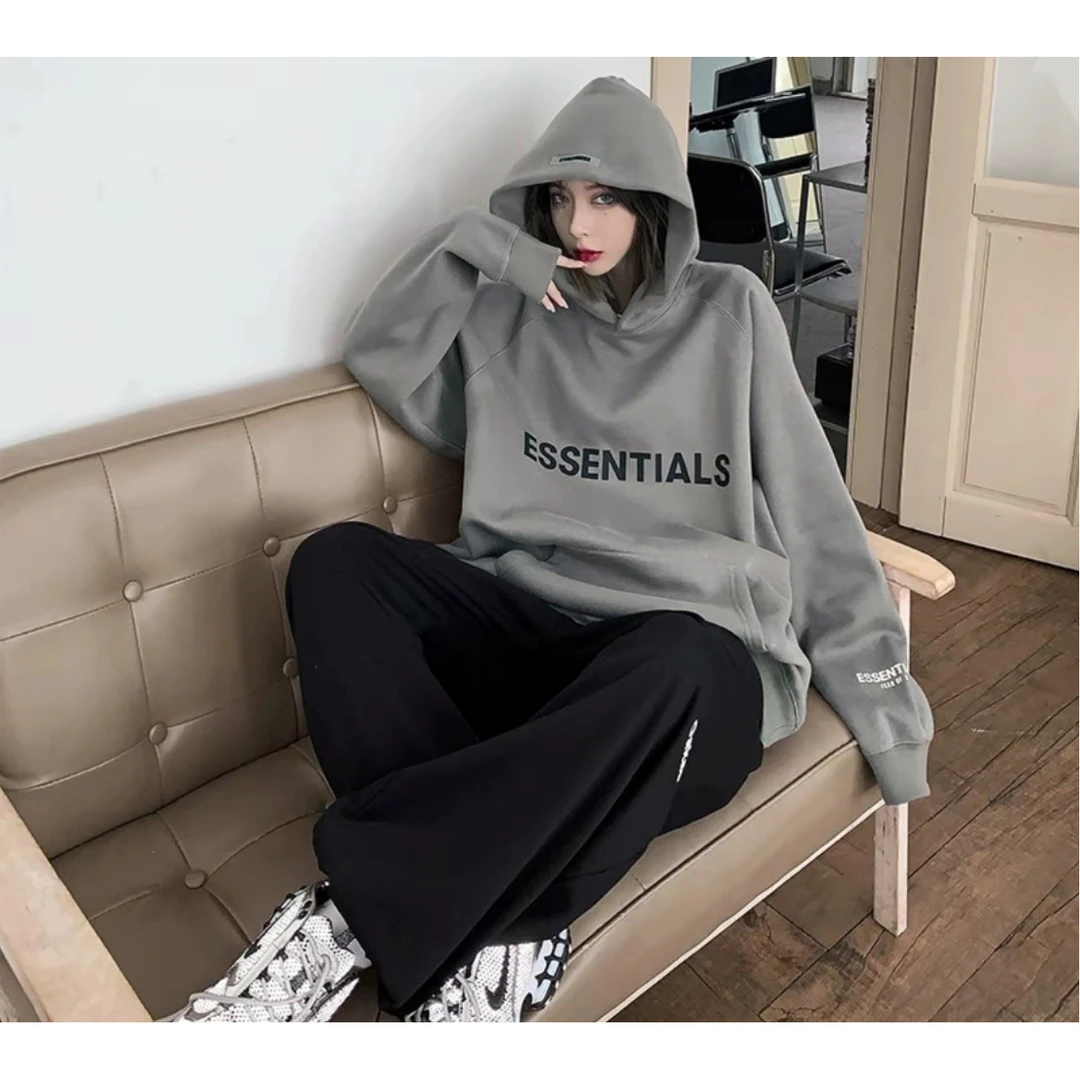 FOG ESS SS20 Graphic Black 字母Logo加绒连帽口袋美式重磅卫衣