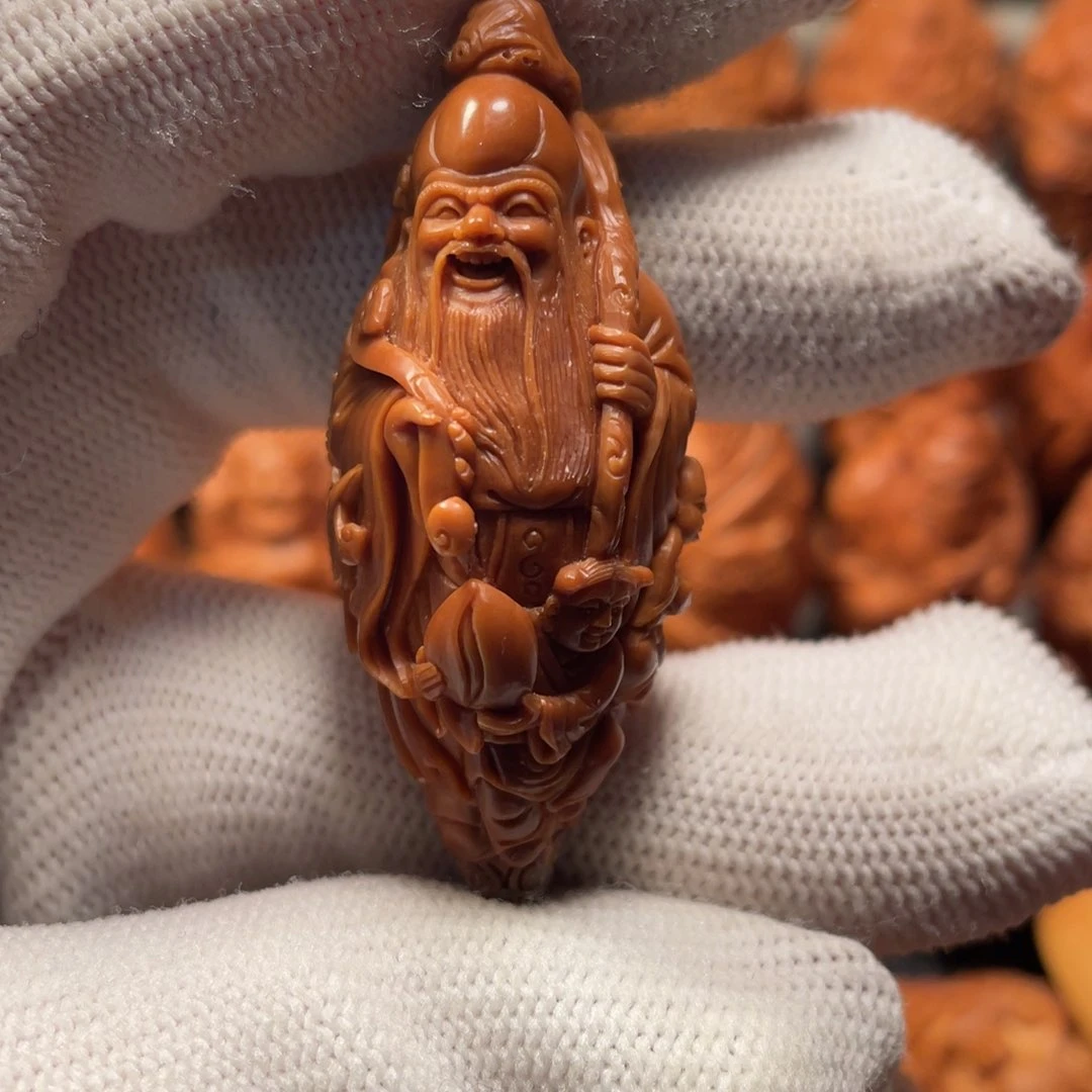 橄榄核手串/手链上**军核雕寿星