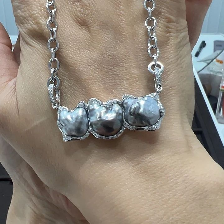 颈饰银S925镶嵌海水珍珠F****D