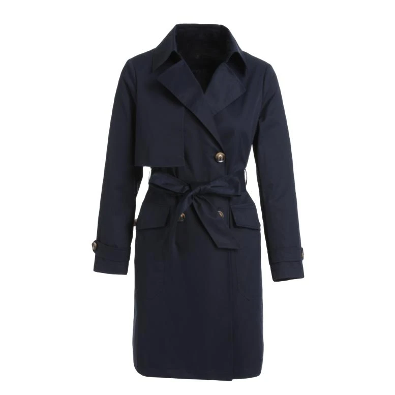 L·W/画而诗新款时尚气质百搭轻奢精致纯色中长款风衣外套LBA81008