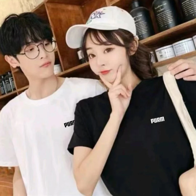 新款纯棉短袖男女夏季潮牌圆领短袖t恤运动休闲宽松半袖