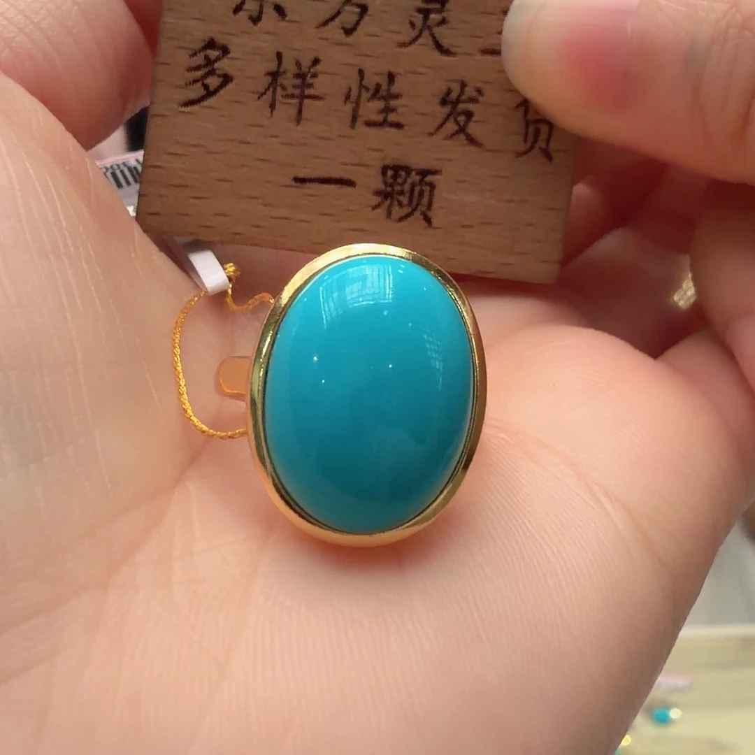 绿松石银S925镶嵌戒指