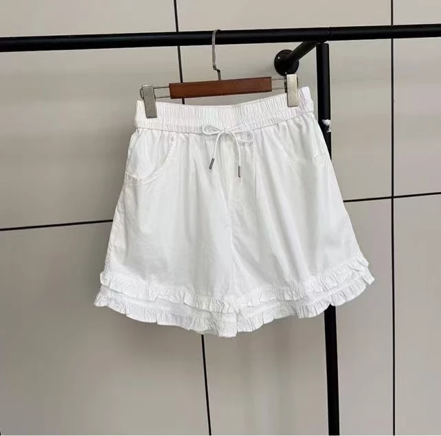 LDPL-双层格格~夏日花边短裤