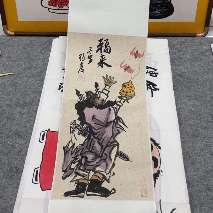 国画手绘禅意画一物一拍