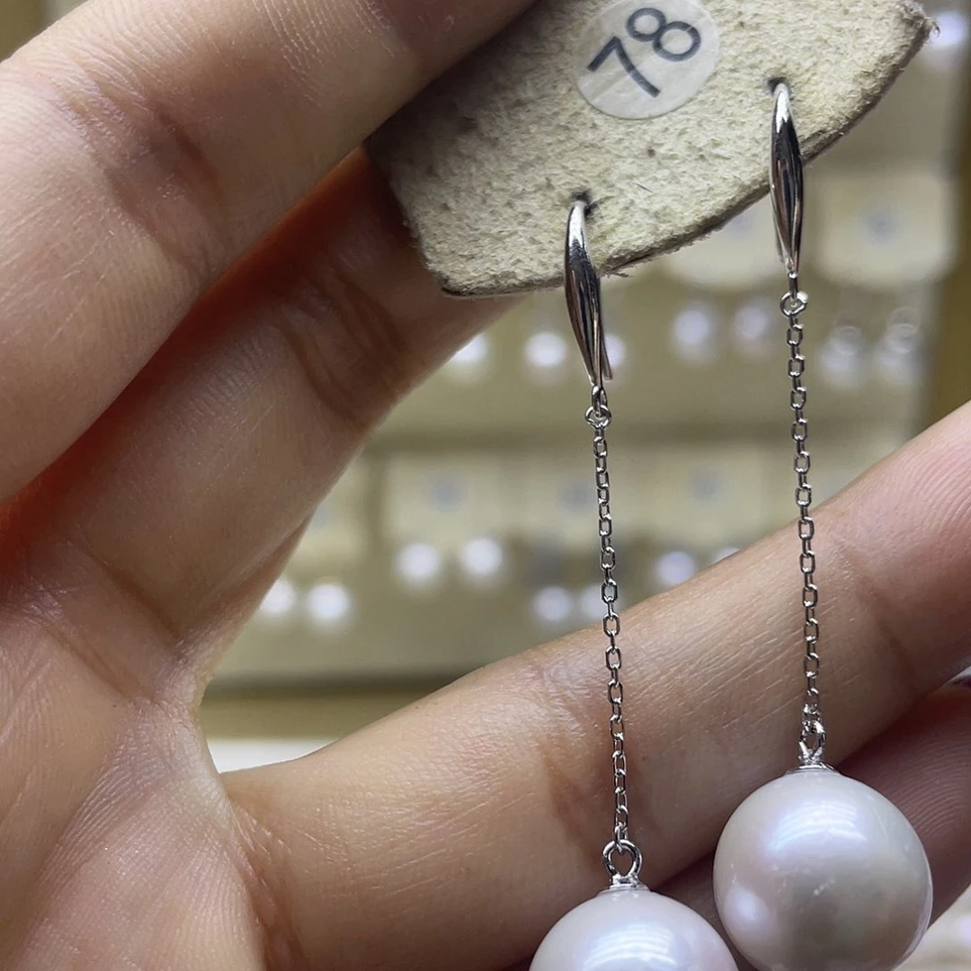 淡水珍珠耳饰银S925镶嵌