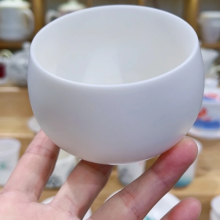 羊脂玉素烧罗汉主人杯170