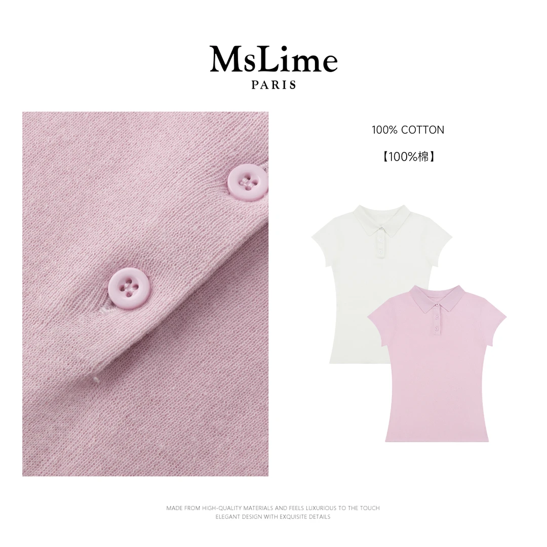 王嬛嬛MsLime25年春款100棉休闲百搭毛织上衣 HD2A0633