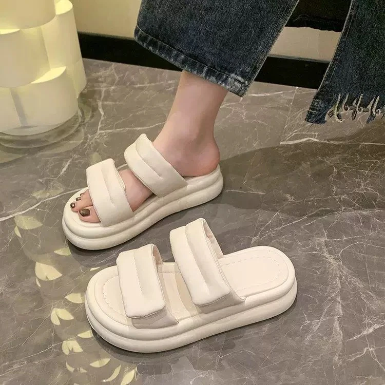仙女风厚底拖鞋女夏外穿新款高级感软底凉鞋沙滩一字带凉拖鞋2897