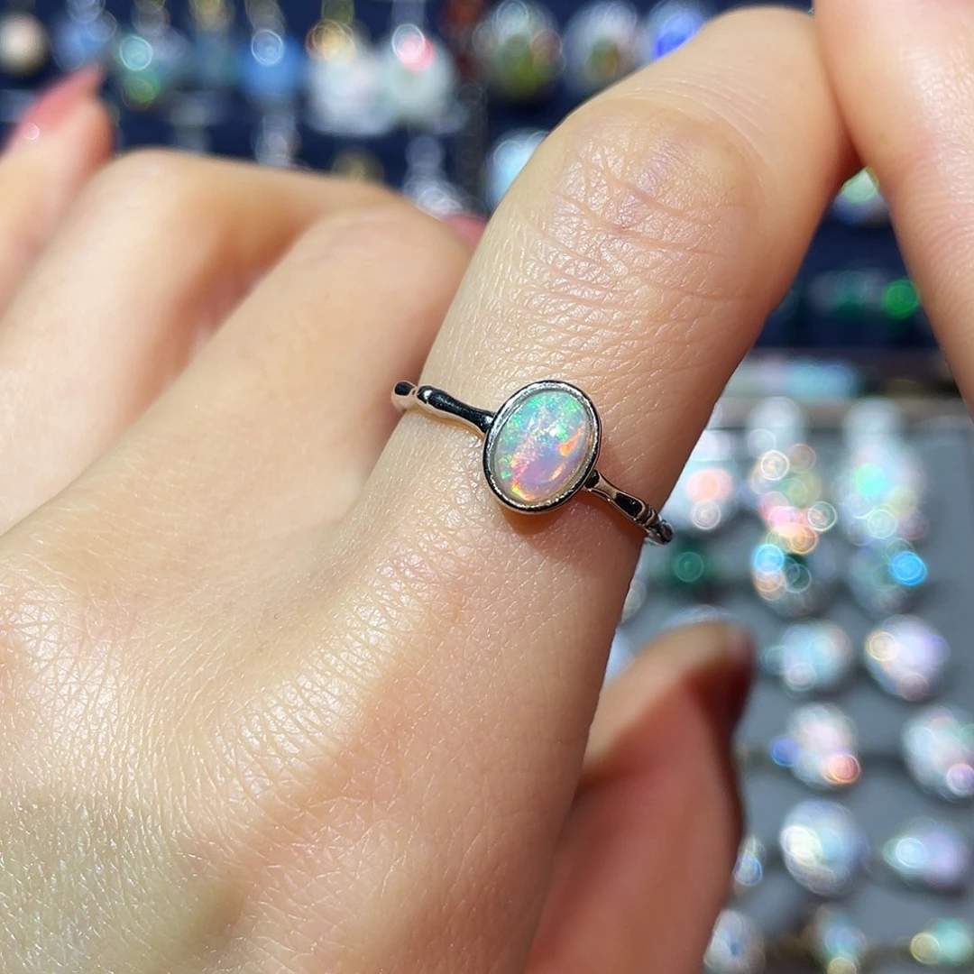 欧泊银S925镶嵌戒指