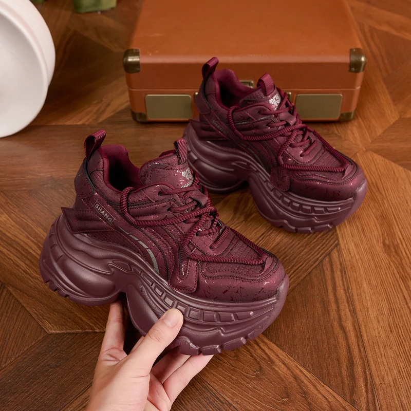 小个子9cm厚底内增高老爹鞋女ins潮2025秋冬新款百搭休闲运动鞋子